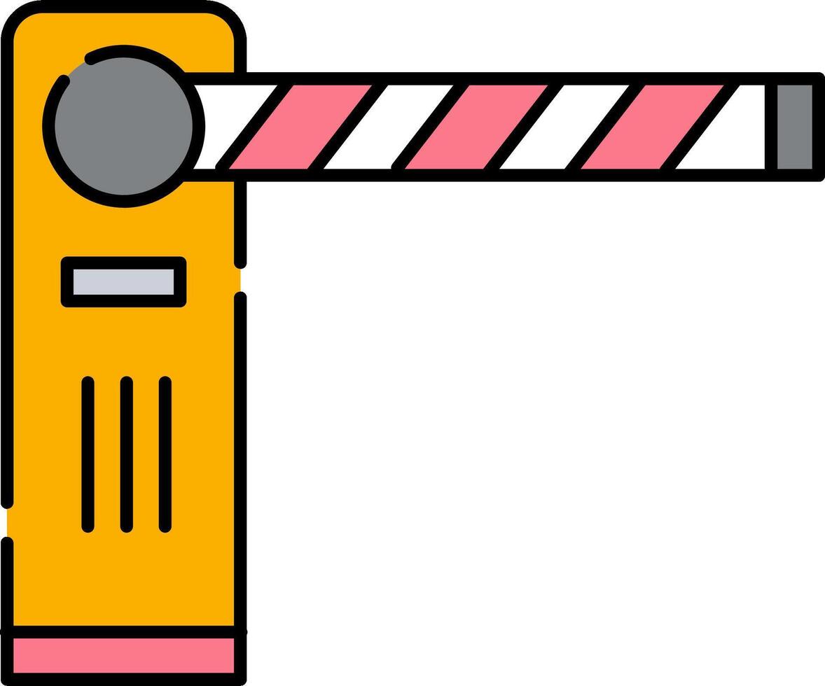 A barrier with a yellow and red stripe vector