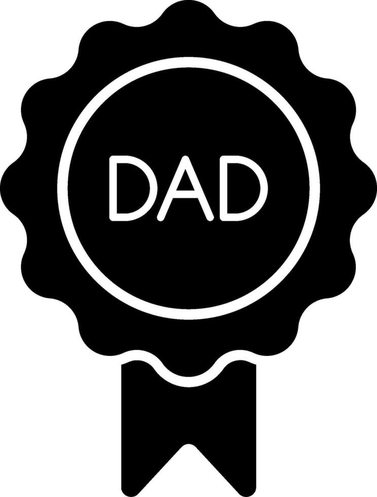 A black and white icon of a dad badge vector