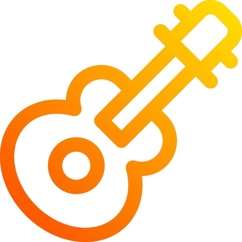 A guitar icon in orange and yellow vector