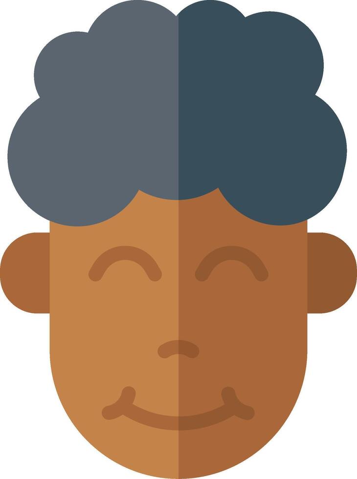 An icon of a man with a black hair and a smile vector
