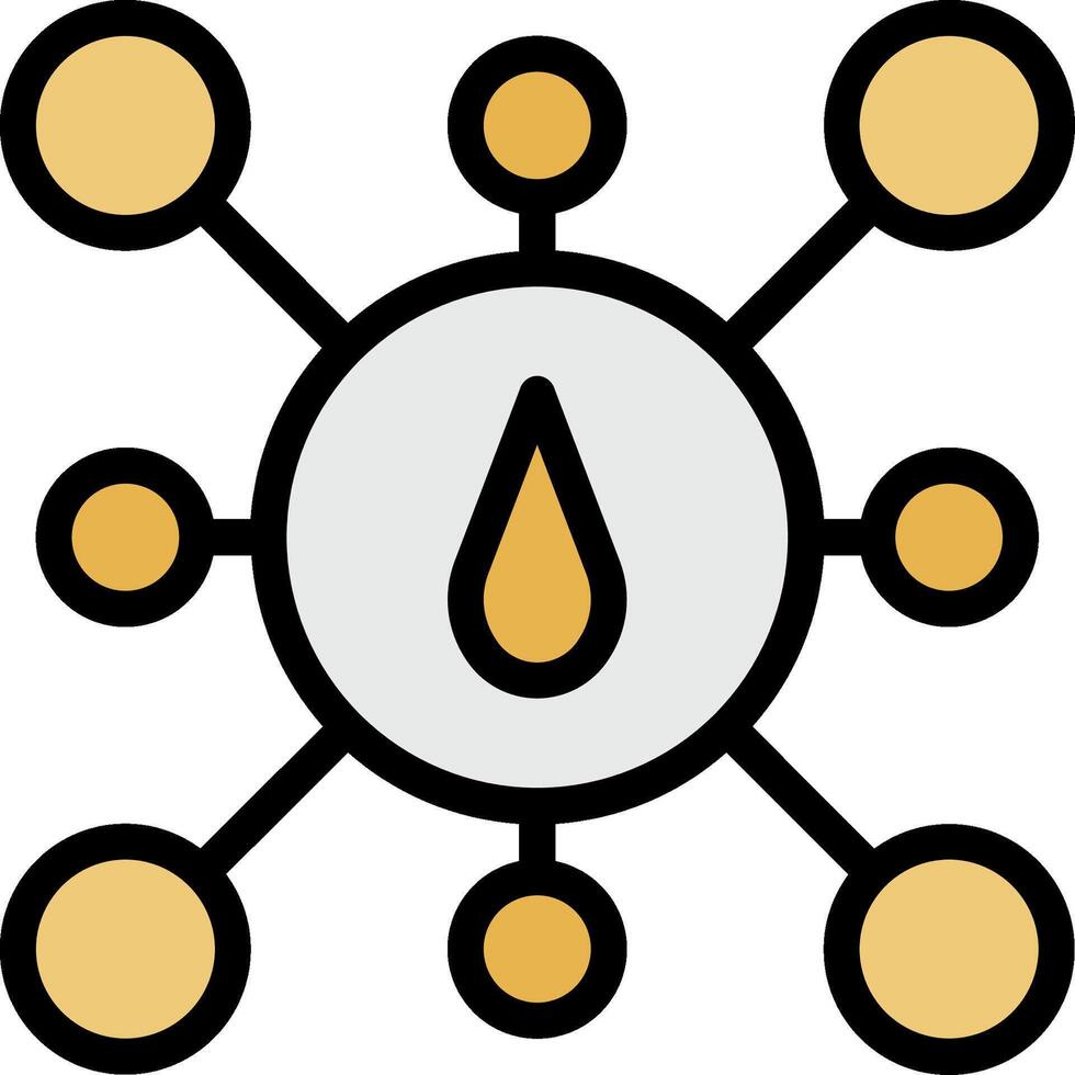 A circle with a yellow drop in the center vector