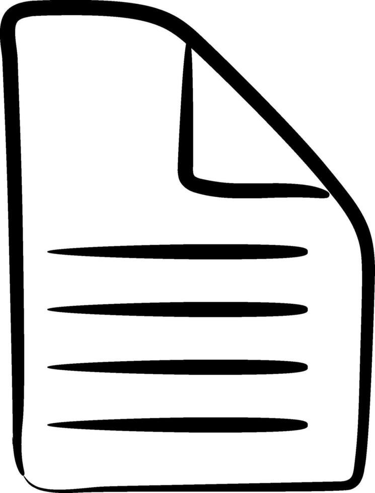 A black and white drawing of a document vector