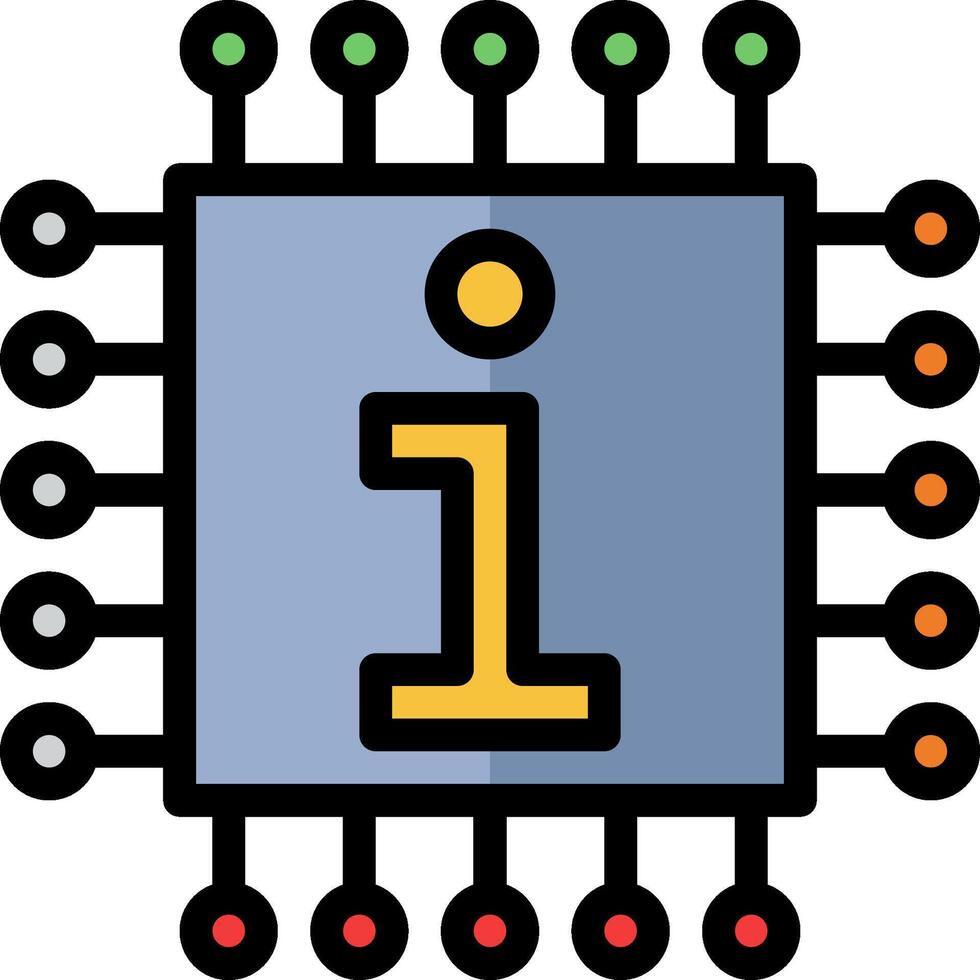 A computer chip with the number one on it vector