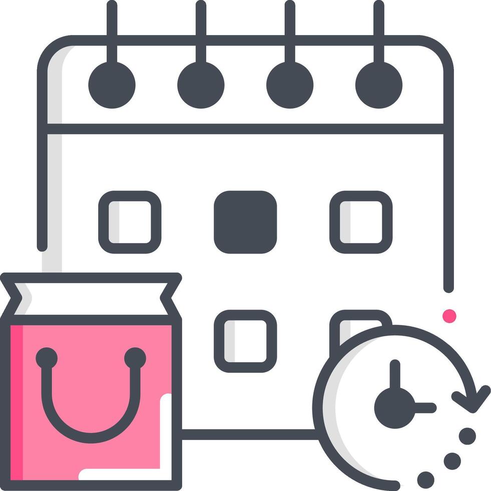 A calendar and a clock icon vector