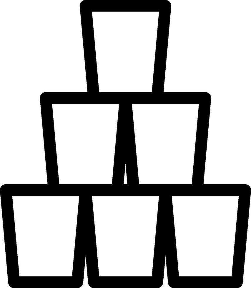 A black and white illustration of a stack of cups vector