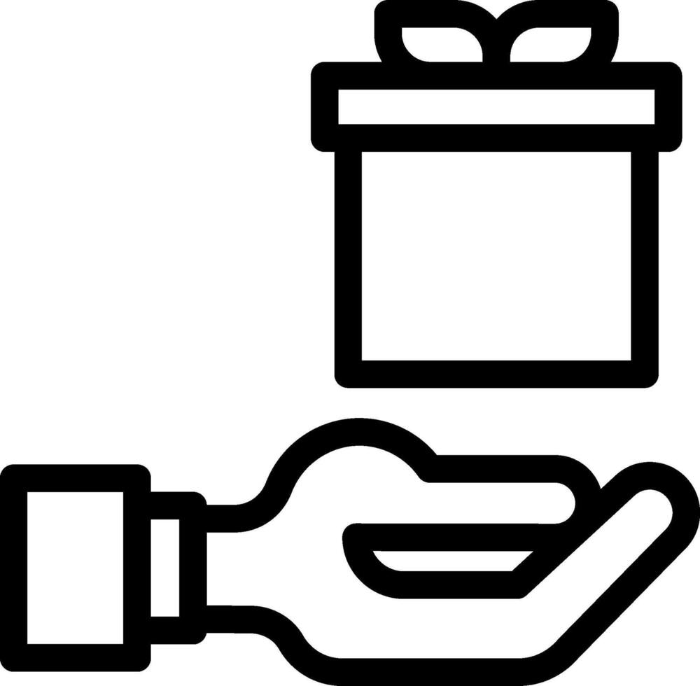 A hand holding a gift box and giving it to someone vector