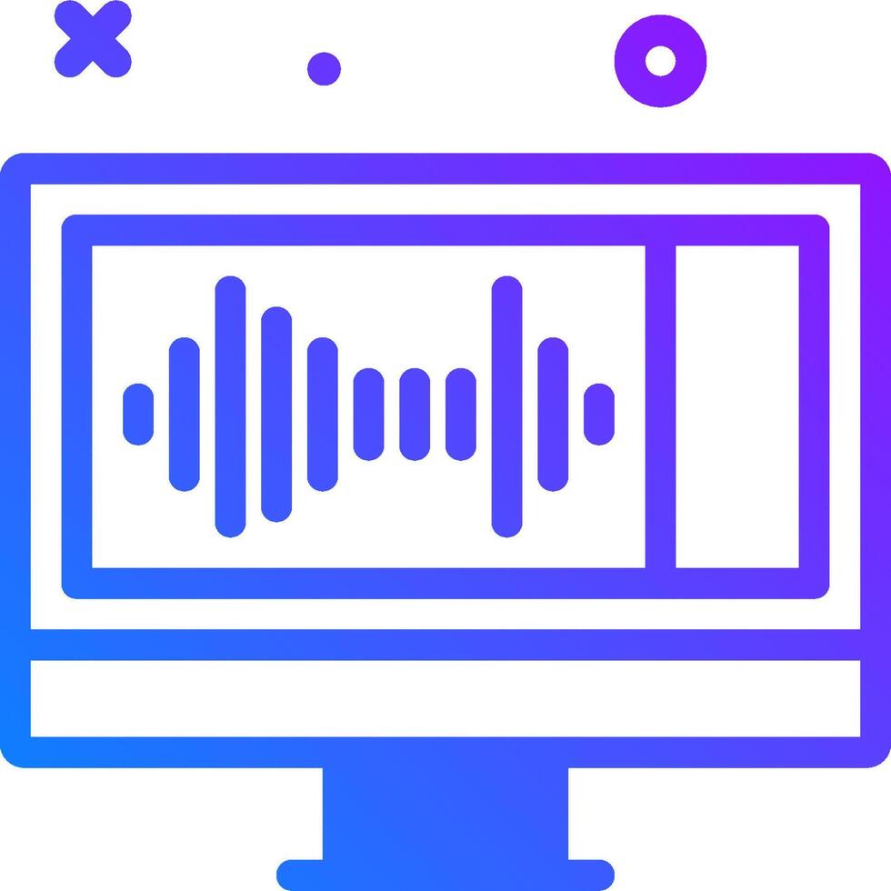 A computer monitor with a sound wave on it vector