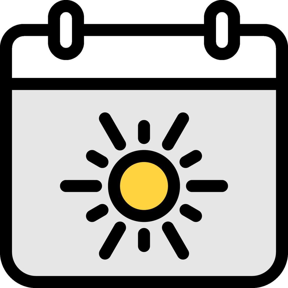 A calendar with a sun on it vector