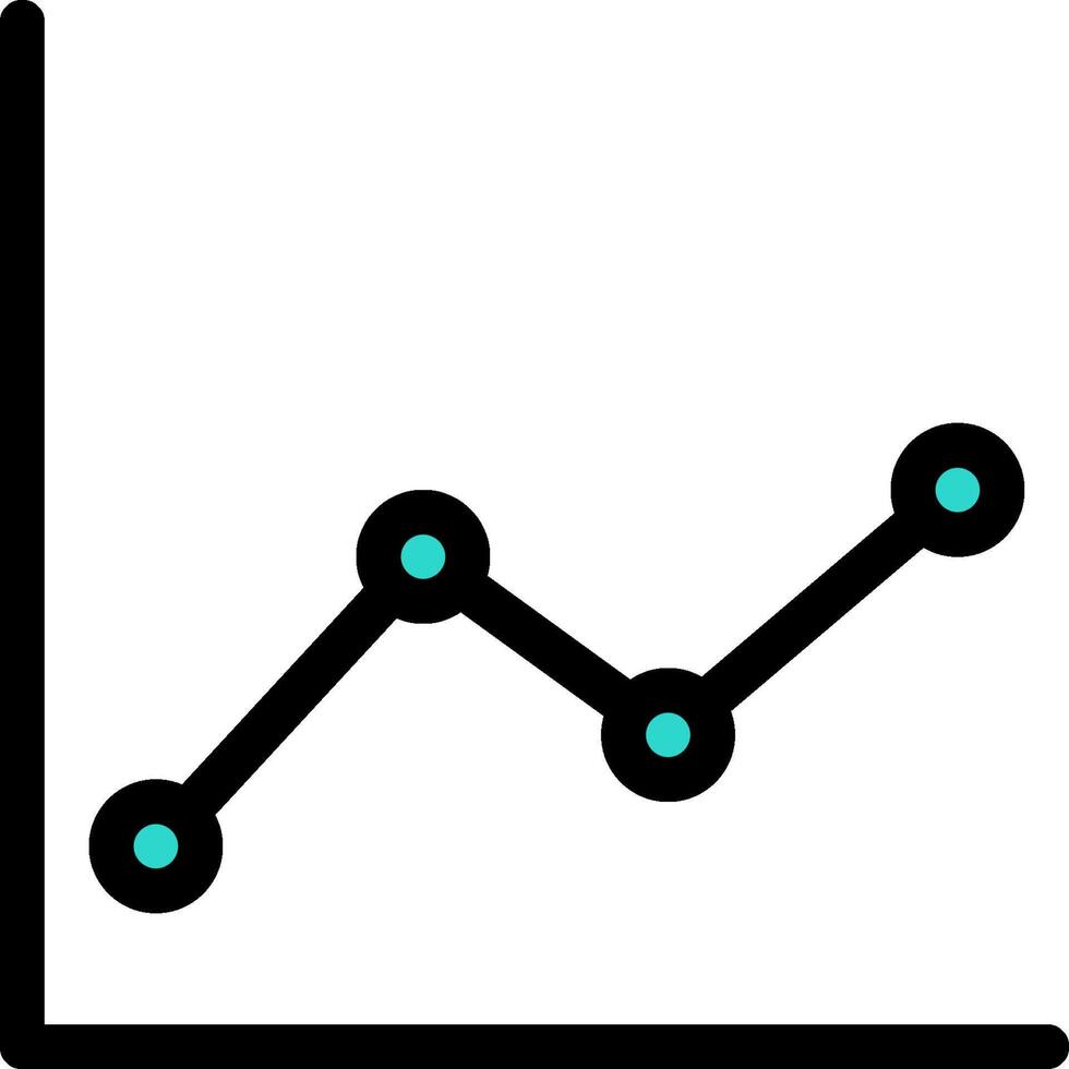 A graph showing a line going up vector