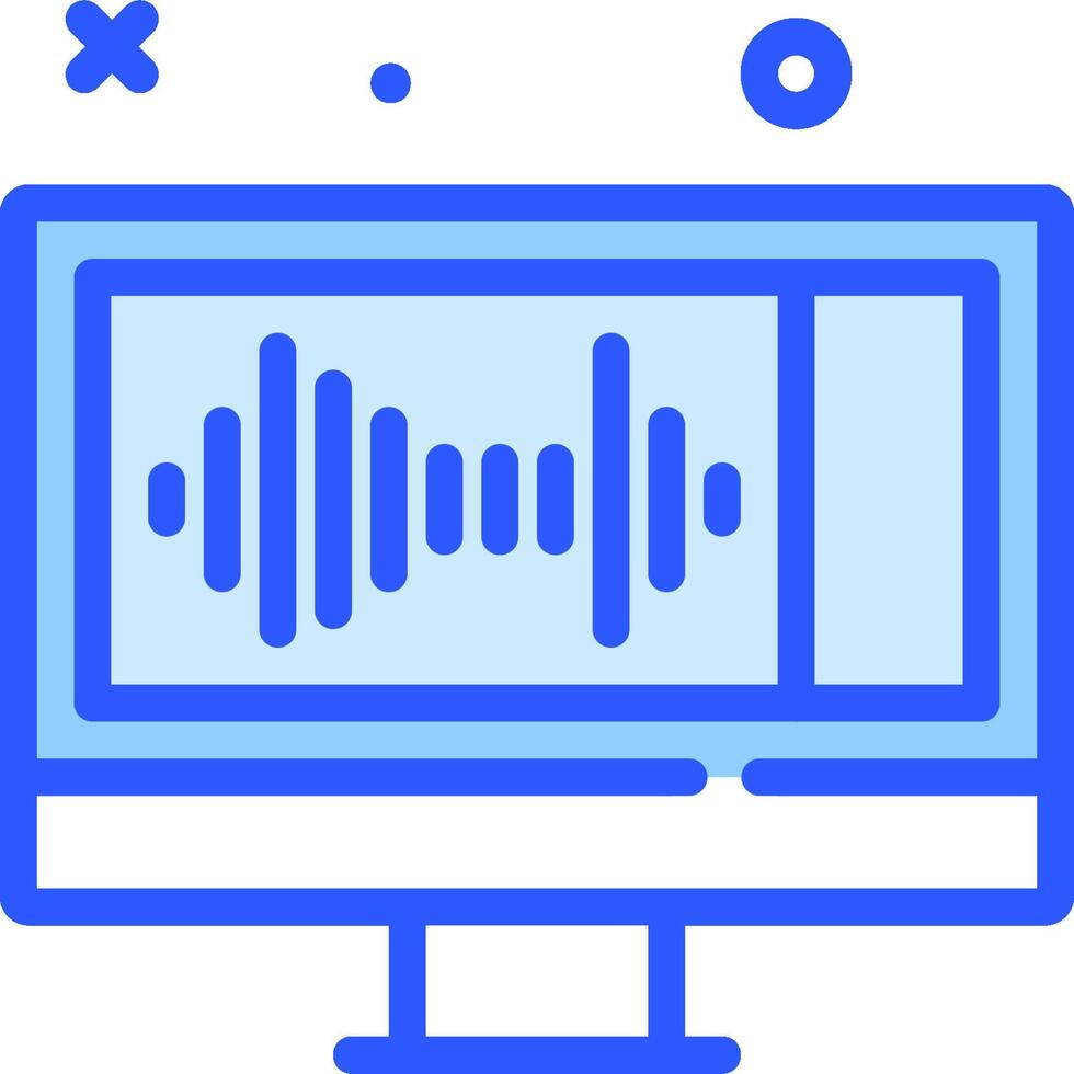 A computer screen with a sound wave on it vector