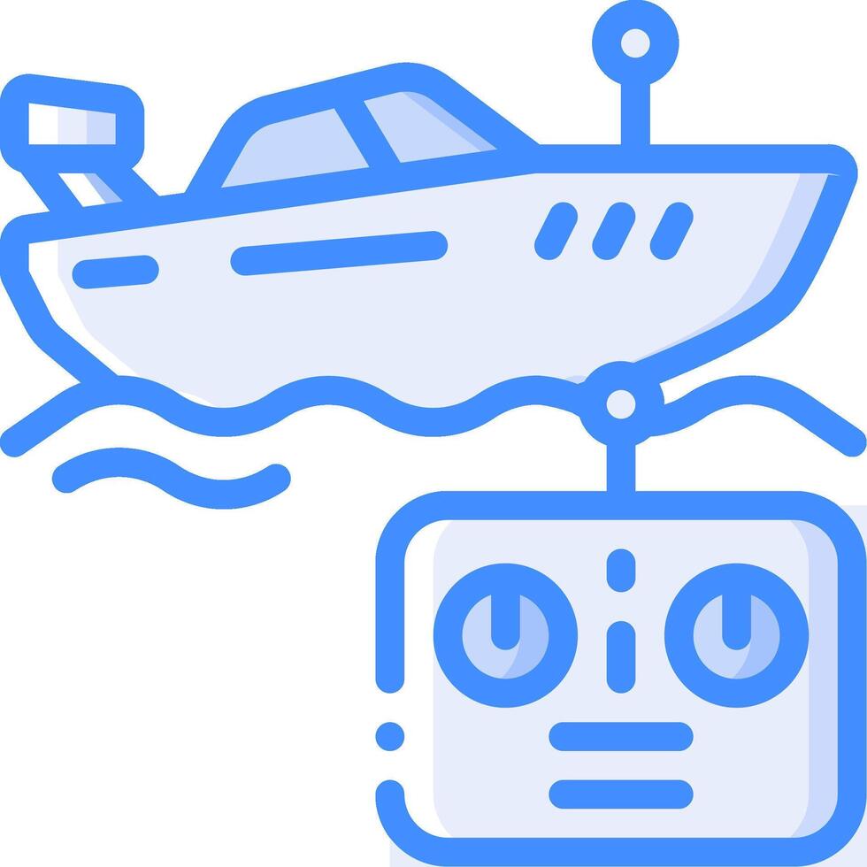 A boat and a remote control are shown together vector