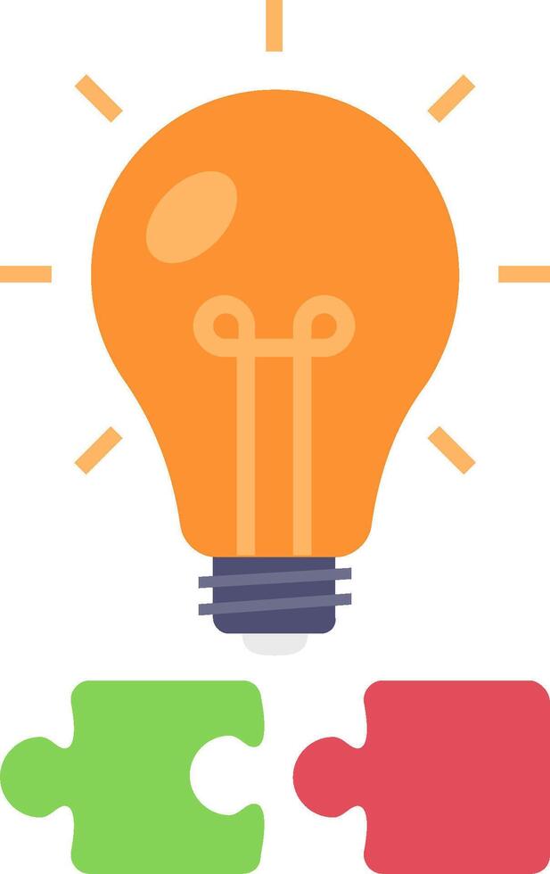 A puzzle piece with a light bulb and a puzzle piece vector