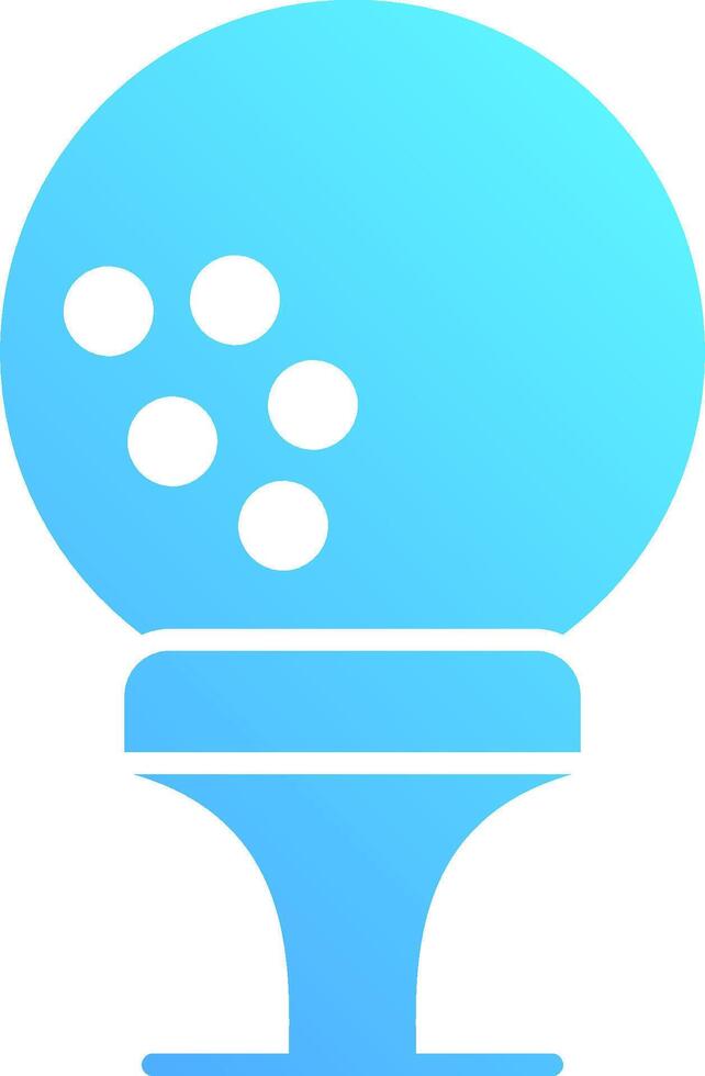 A blue and white icon with a round object vector