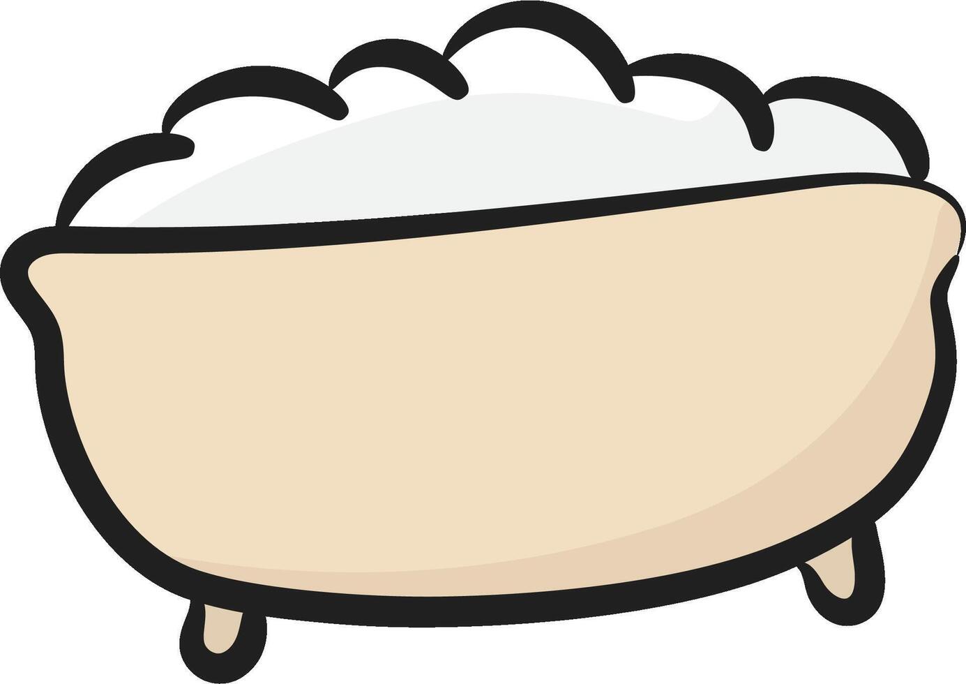 Bathtub with soap and water illustration vector