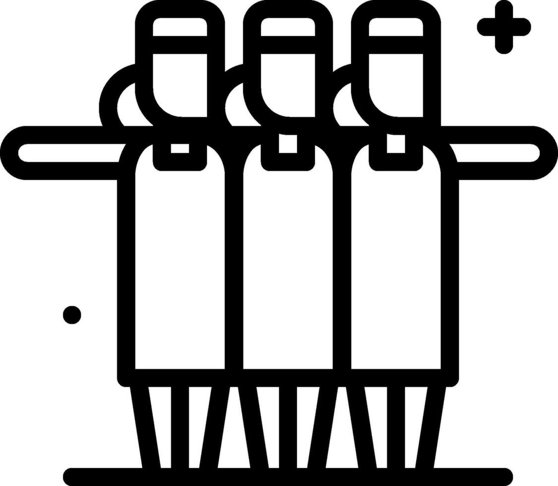 A black and white illustration of three people standing together vector