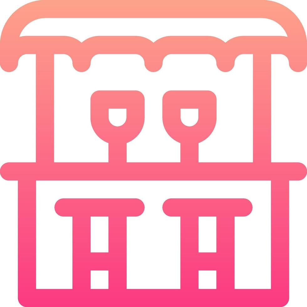 A bar icon with a pink and orange background vector