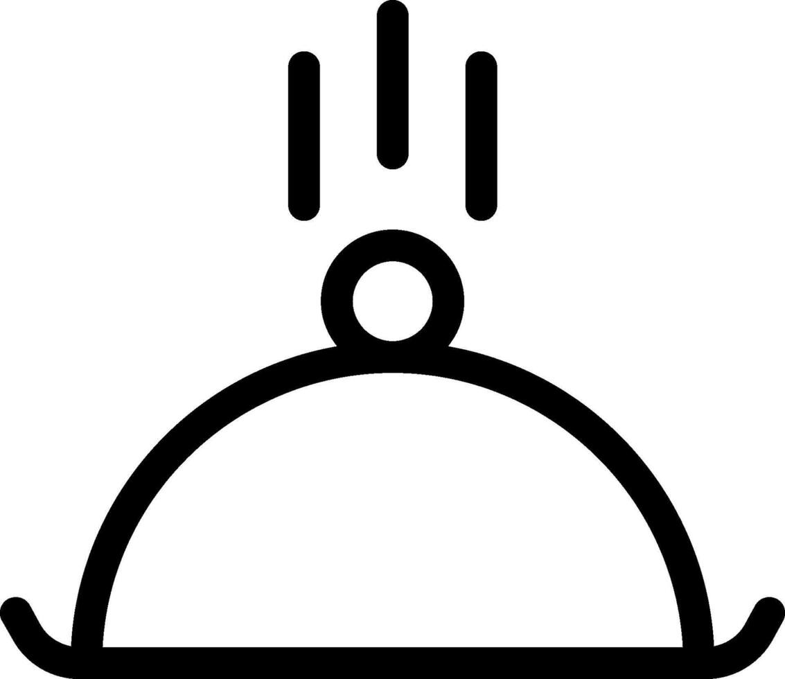 A black and white icon of a cloche vector
