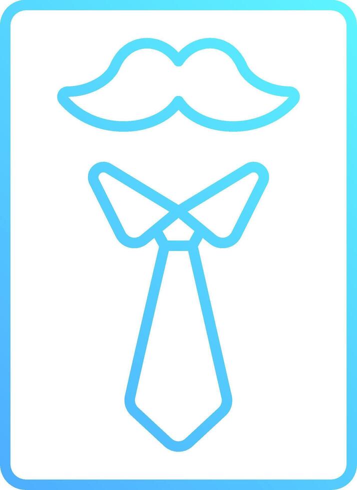 A blue tie with a mustache and mustache icon vector