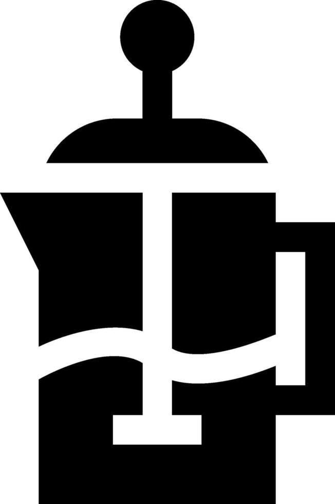 A black and white icon of a coffee pot vector