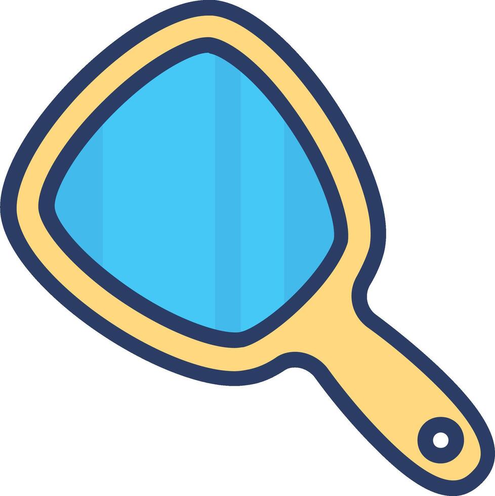 A blue and yellow mirror icon vector