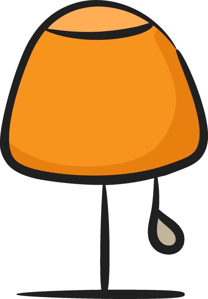 An orange lamp with a drop of water on it vector