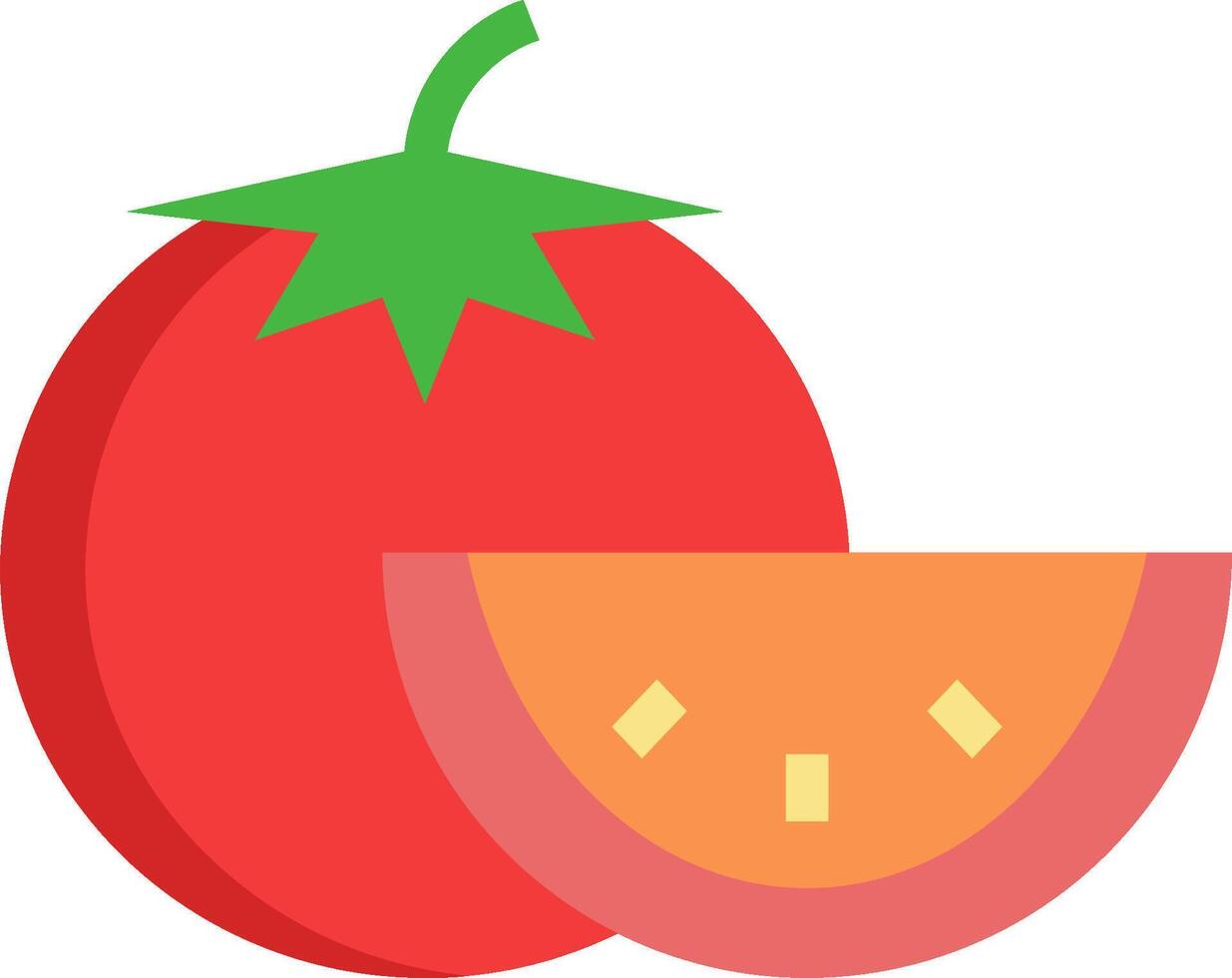 Tomato slice and slice of tomato vector