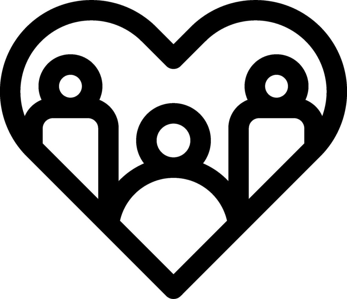 A heart with people inside it vector