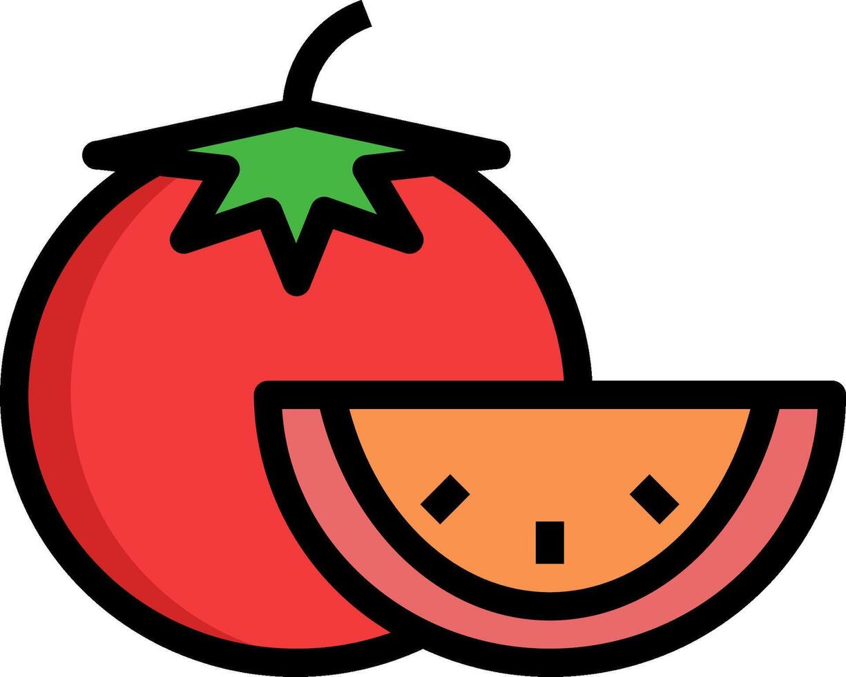 Tomato slice and slice of tomato vector