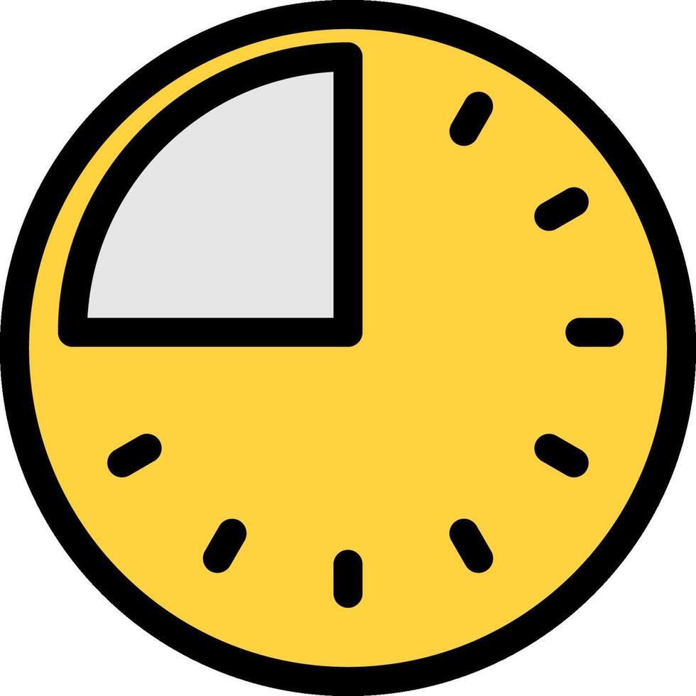 A yellow clock with a half hour on it vector
