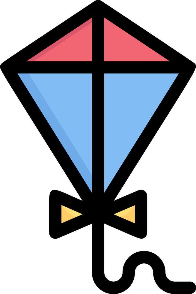 A kite with a bow tie and a string vector