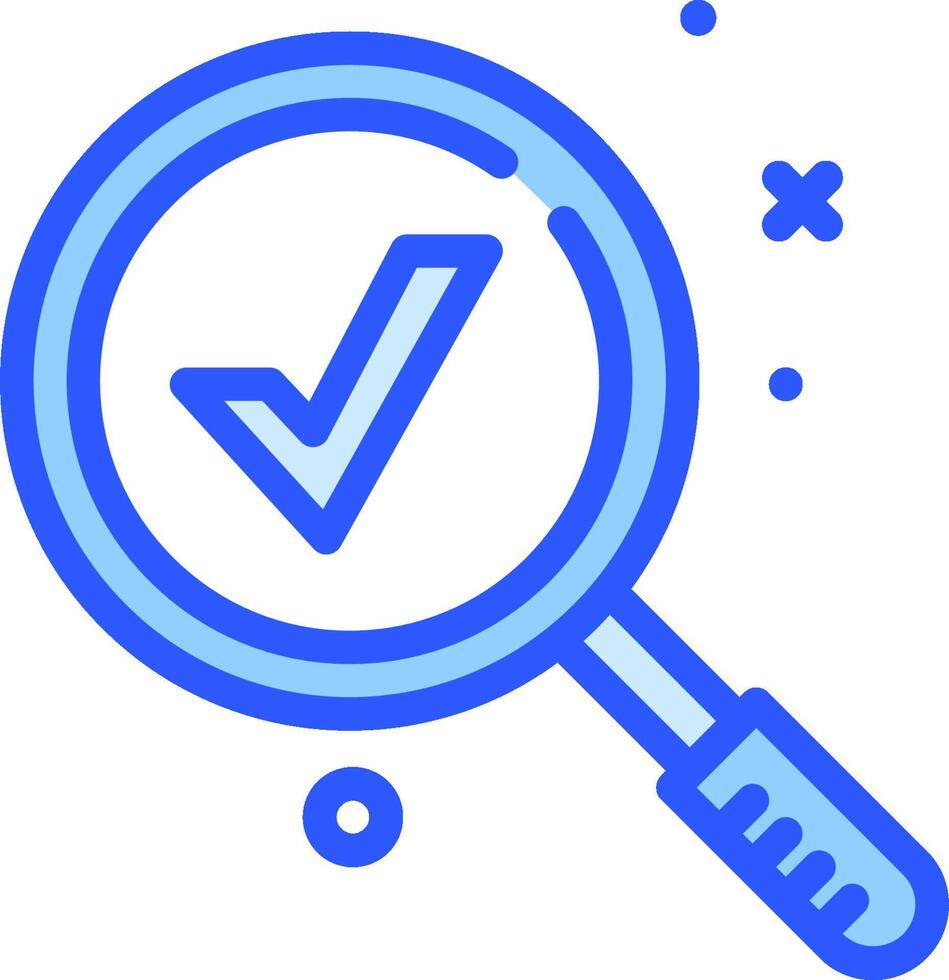 Magnifying icon with check mark vector