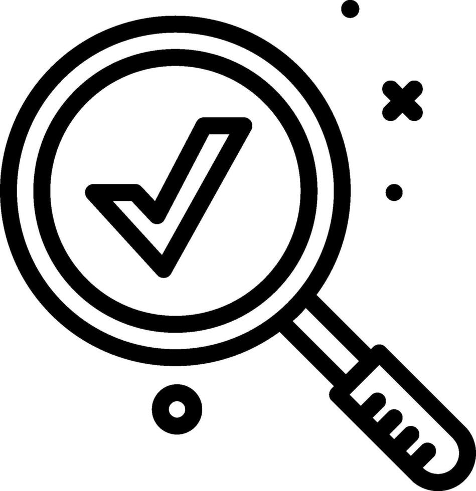 Magnifying icon with check mark vector