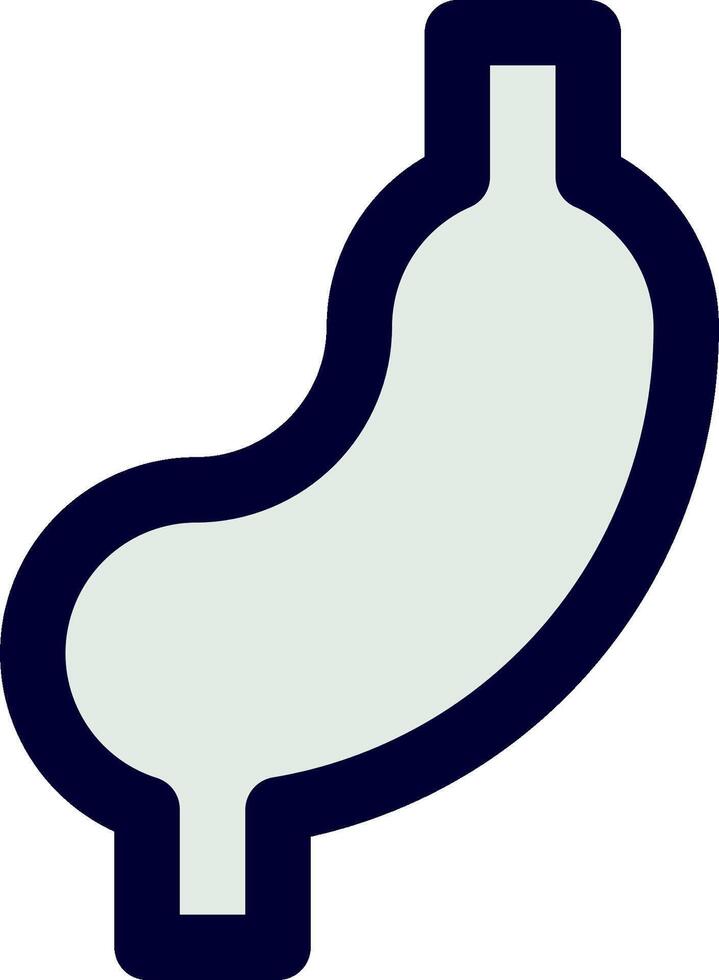 A blue and white icon of a sausage vector