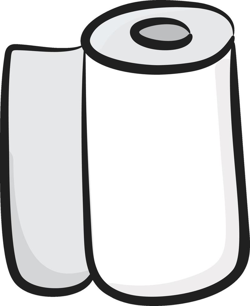 A white toilet paper roll with a white background vector