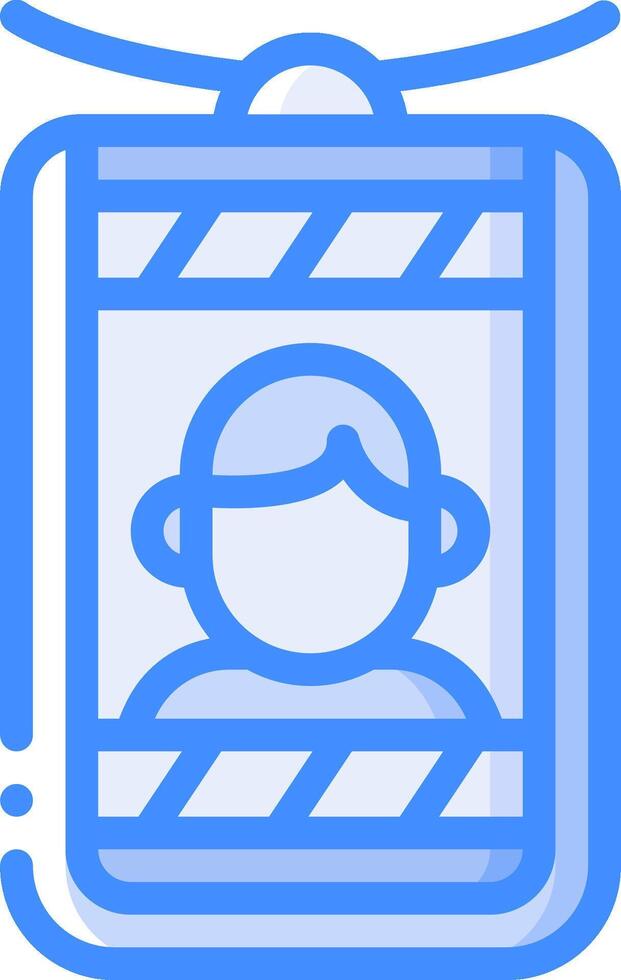 A blue icon of a person in a camera vector