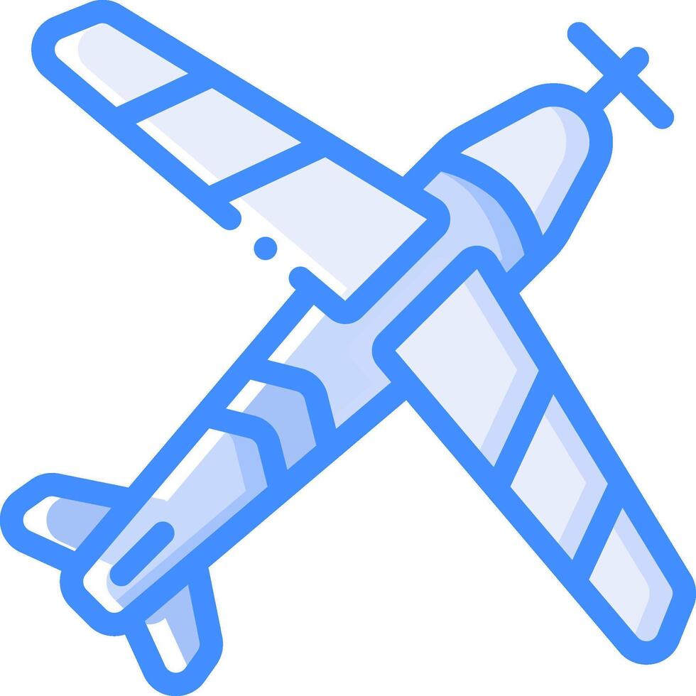 A plane icon with a blue outline vector
