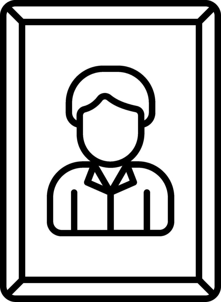 A black and white image of a person in a frame vector