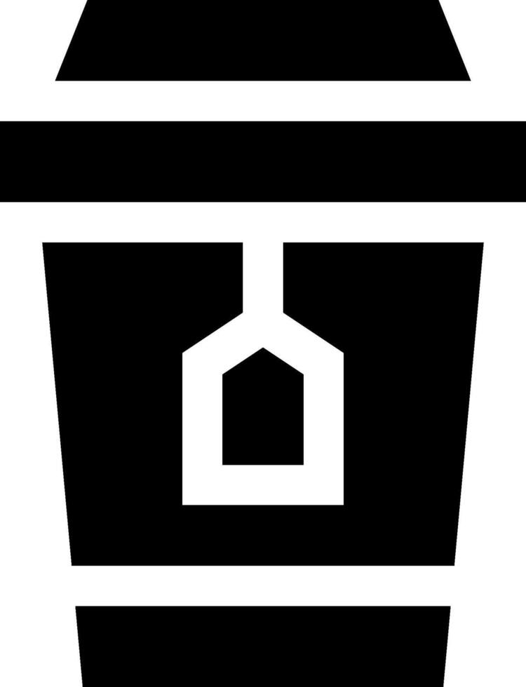 A black and white icon of a coffee cup vector