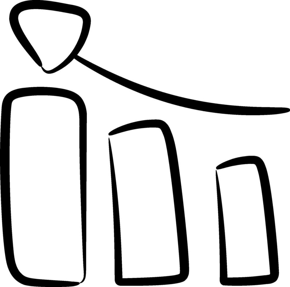 A black and white drawing of a bar chart vector
