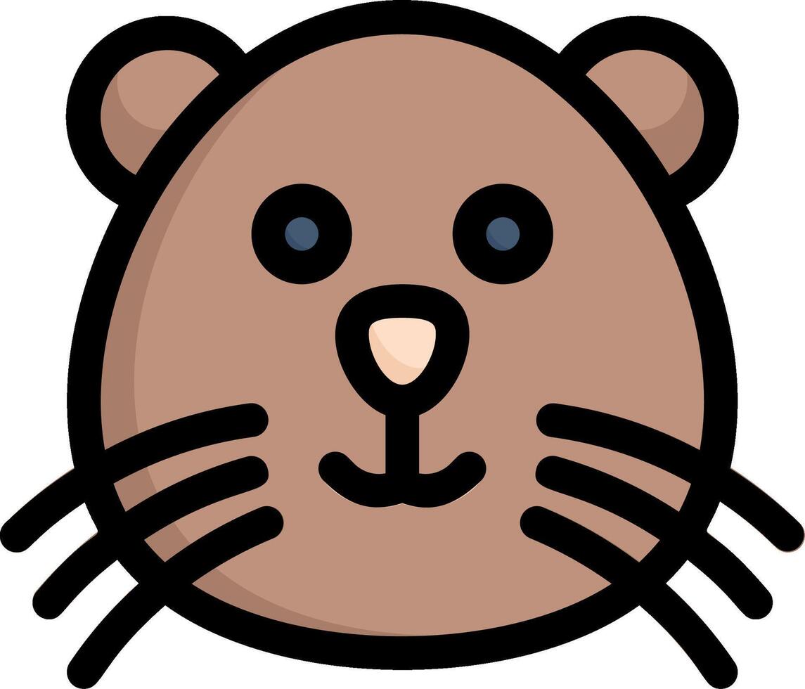 A cartoon mouse head with a big nose vector