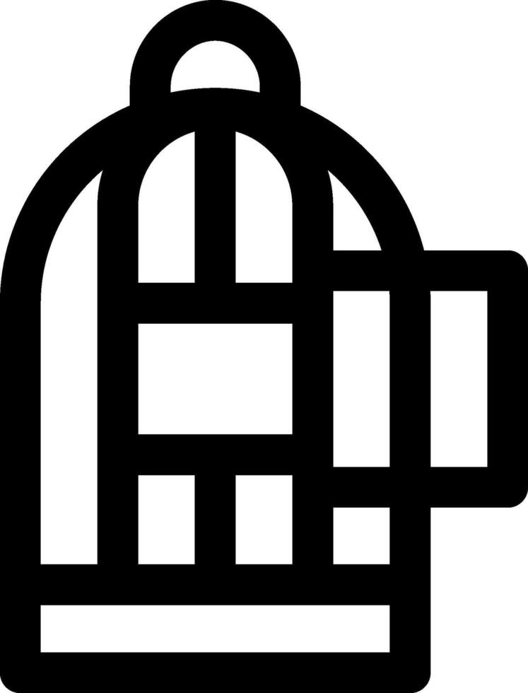 A black and white icon of a bird cage vector