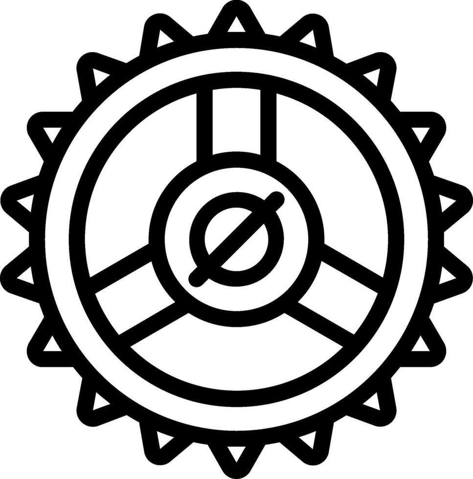 A gear wheel with a no entry sign vector