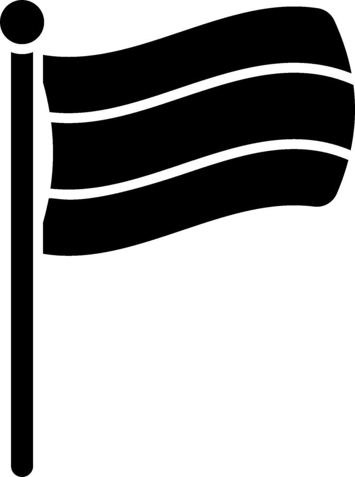 A black and white flag with a white background vector