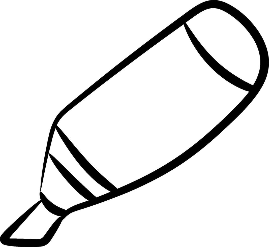 A black and white drawing of a crayon vector