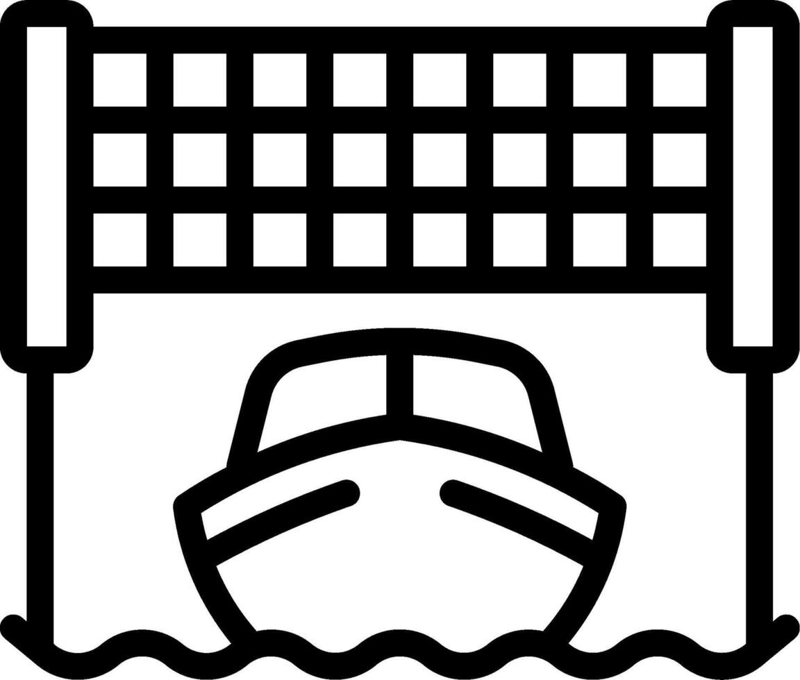 A boat is in the water and is on a dock vector