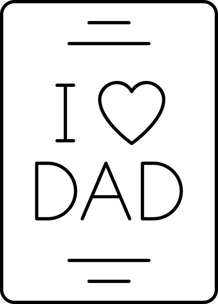 I love dad card template vector