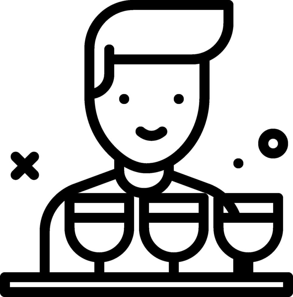 A man holding a tray with wine glasses vector