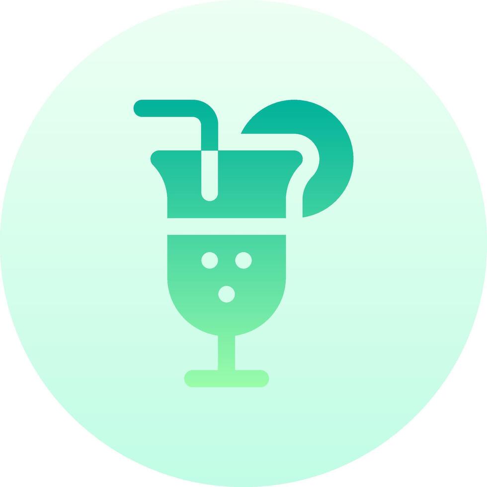 A green and blue icon of a drink vector