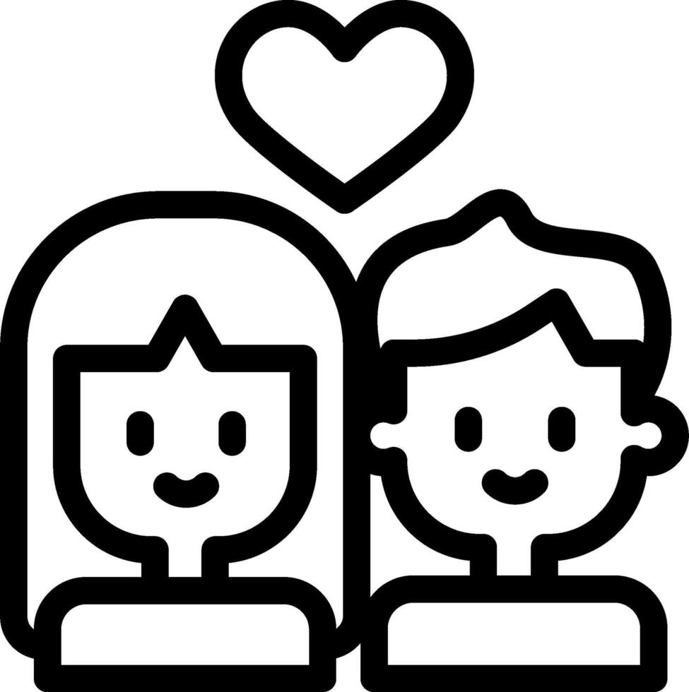 Couple icon with heart and love vector