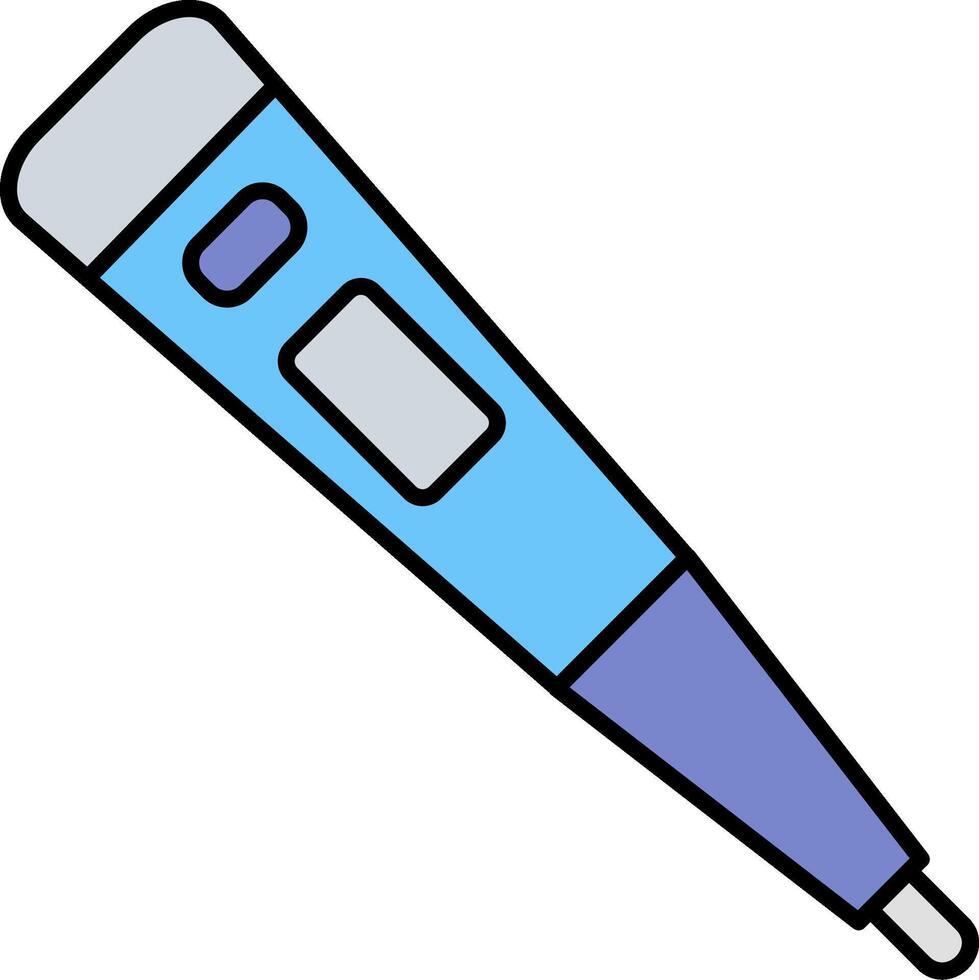 A thermometer with a blue handle and a white background vector
